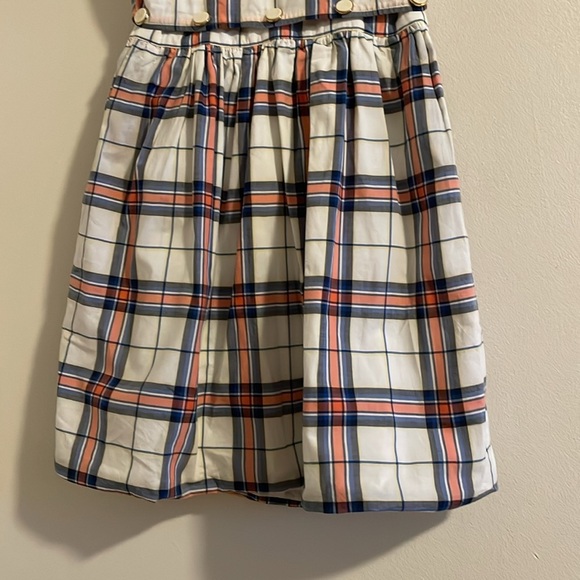 Maison Kitsune Check Bali Dress Women’s Size Small Mini Plaid Red Blue White - Picture 8 of 10